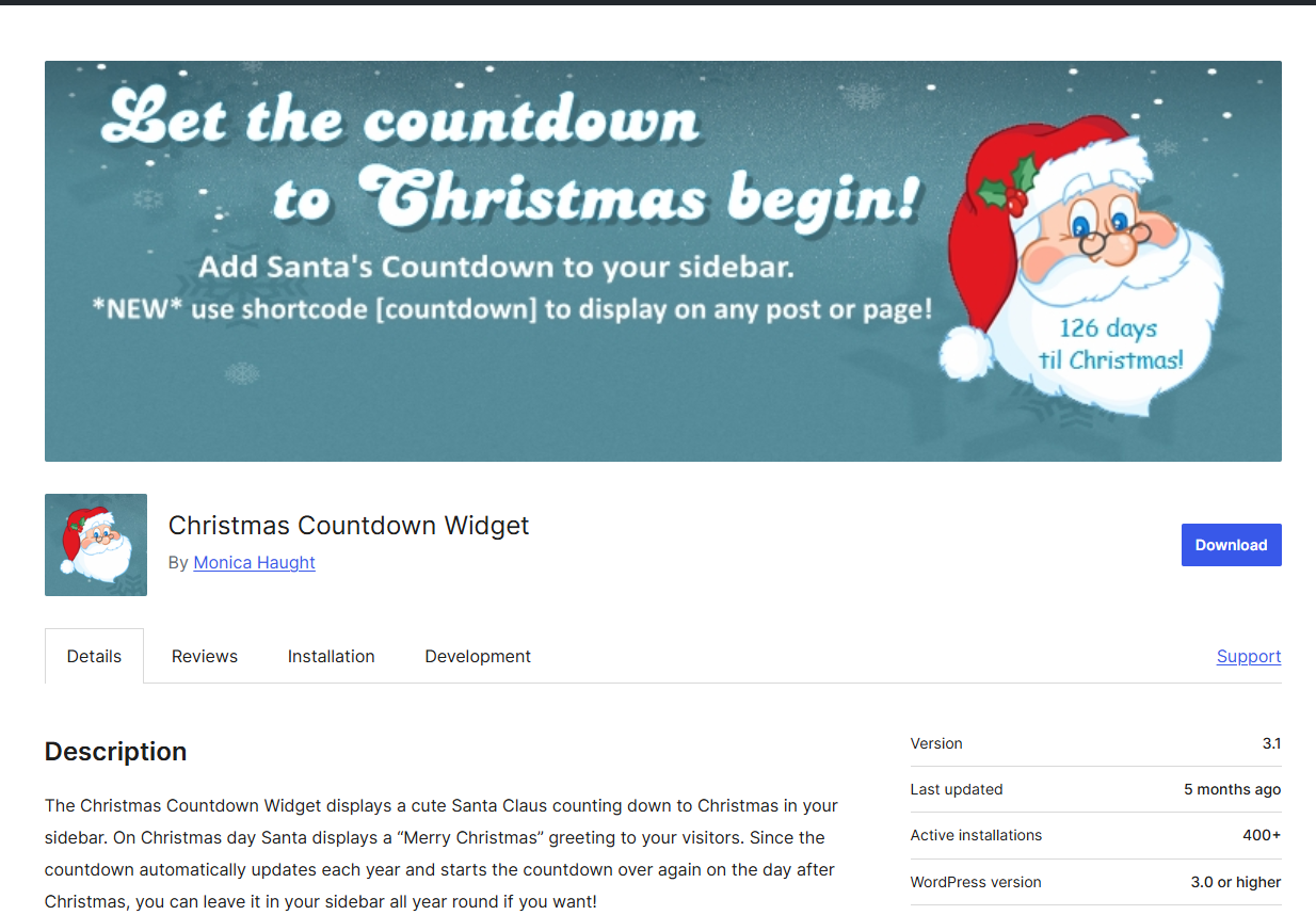 Christmas Countdown Widget - Free WordPress Christmas Plugin