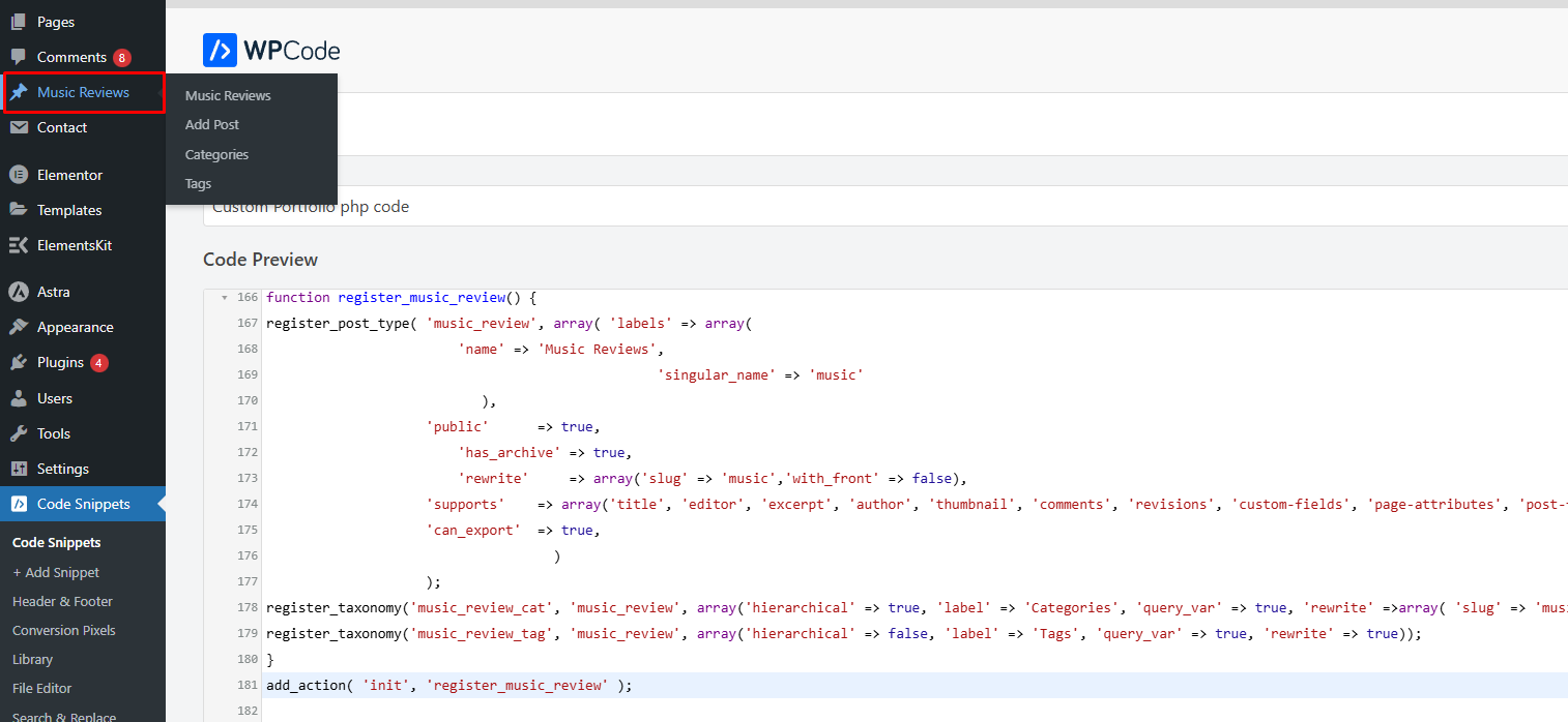 Add new post on custom plugin