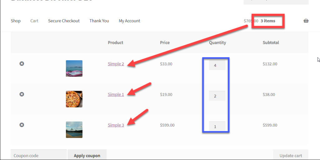 Adding a cart icon with number