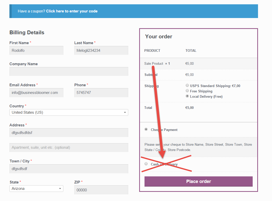 Disable Payment Method for Specific Category in Woocommerce