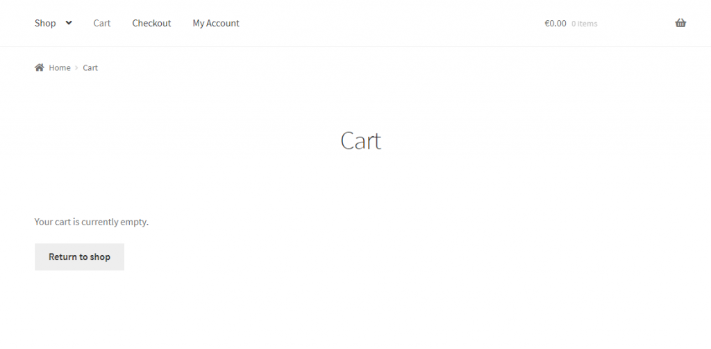 custom button if cart is empty
